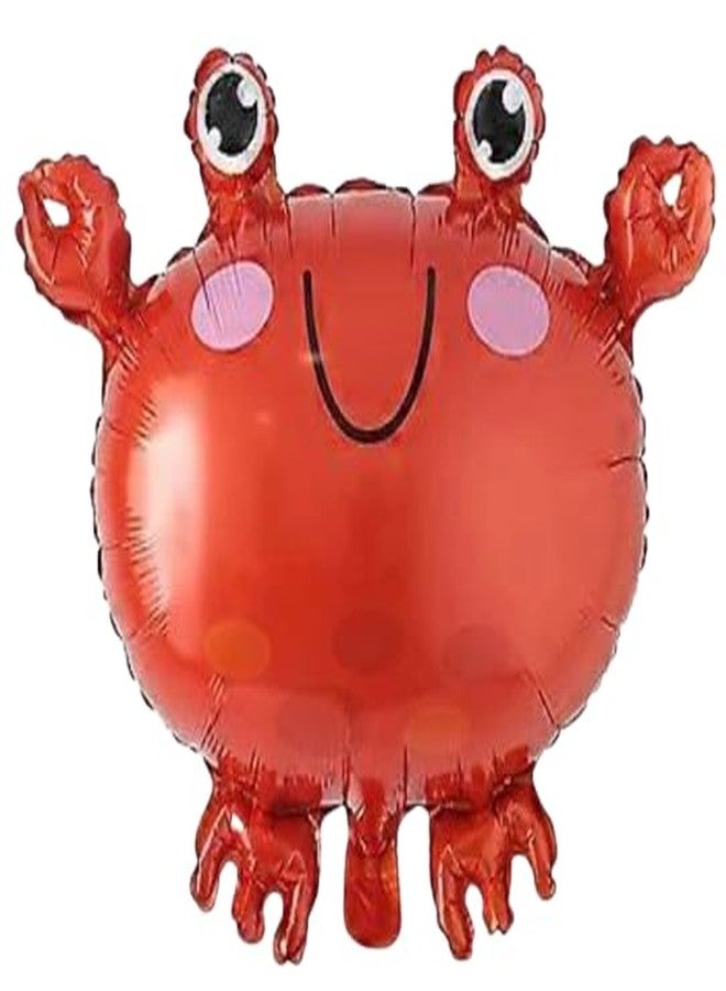 Fun Affairs Crab Theme Foil Balloon, Marine Under Sea Balloons Decoration Set for Happy Birthday Red 5 pc - Image 2